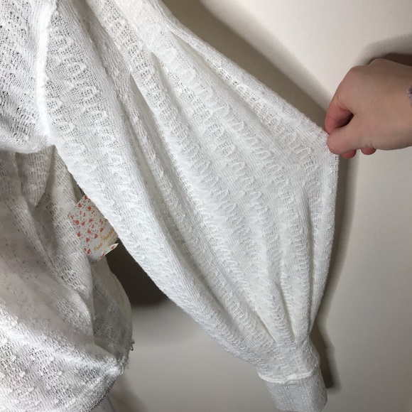 FREE PEOPLE Dream Girl Pointelle Top Nwt - Picture 7 of 8